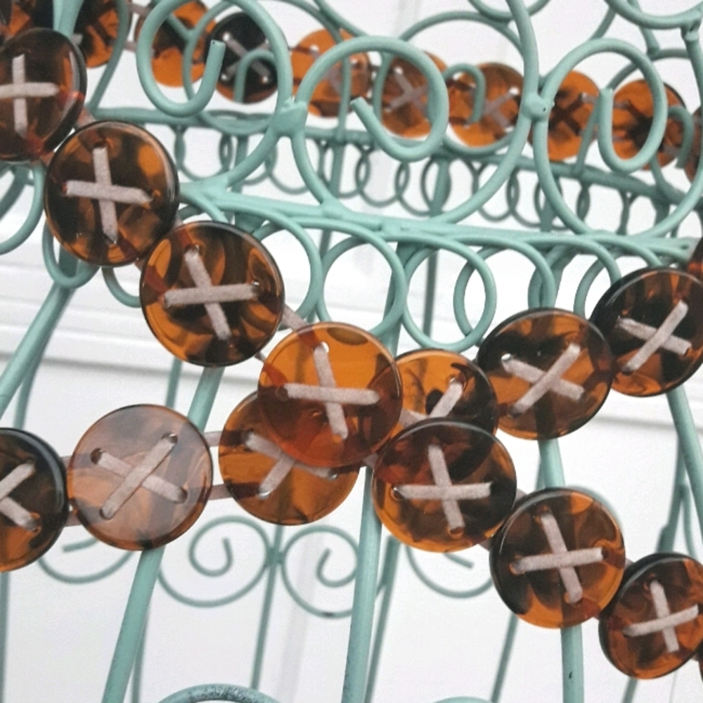 Chain Belt Tortoise Shell Buttons Retro Vintage - image 7